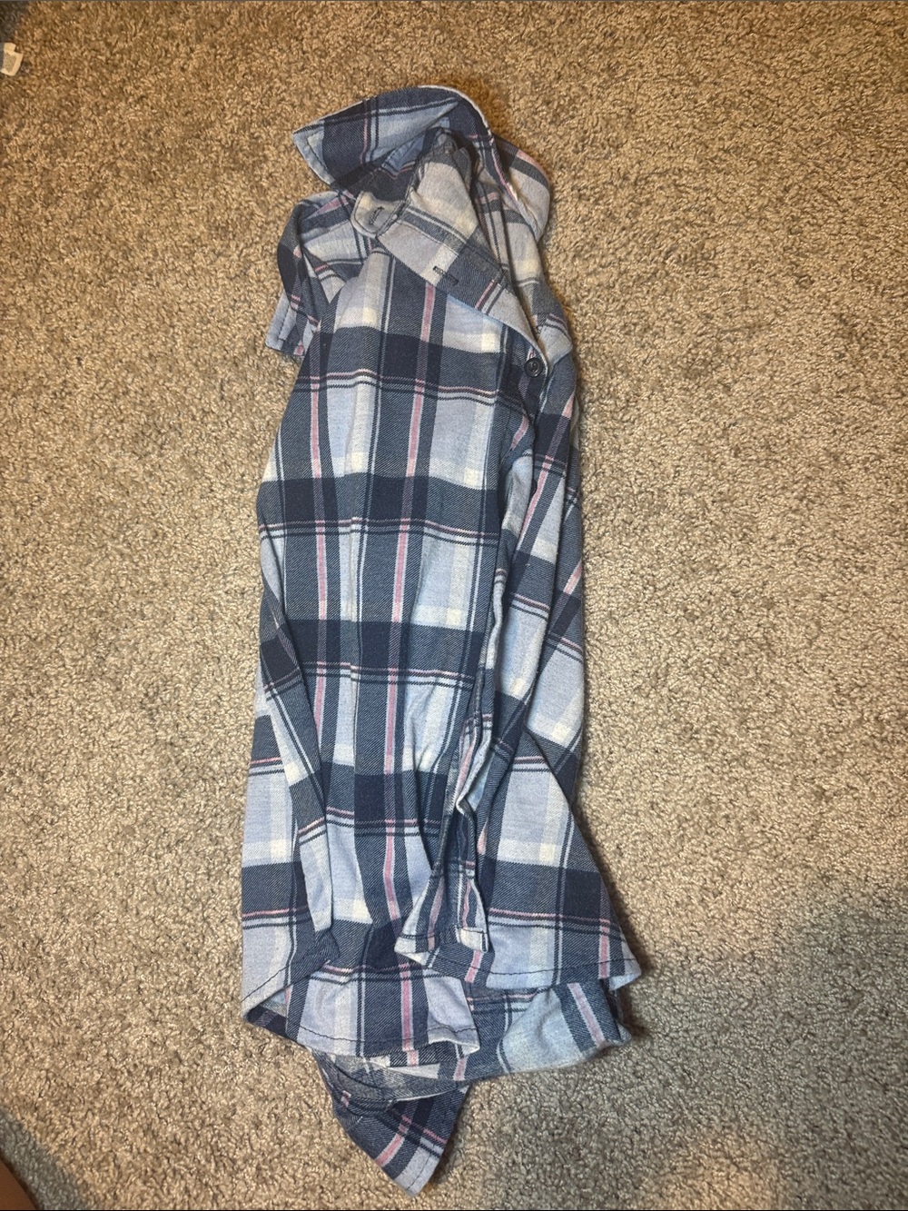 Rue21 Navy, Light Gray & Pink Plaid Shirt Jacket